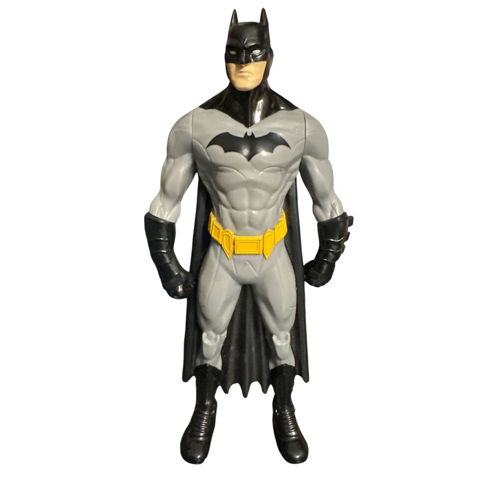 Batman Gray Suit Action Figure 12-Inch Articulated Collectible With Cape & Yello